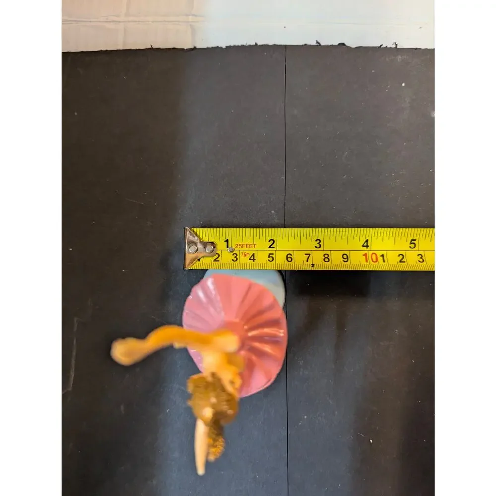 Vintage Pink & Gold Plastic Ballerina Cake Topper Figurines Set of 2